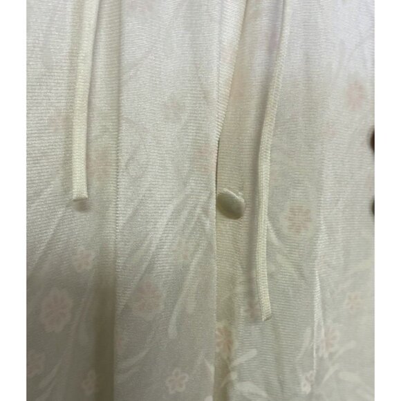 Vanity Fair VTG Women’s Robe Medium Pink Roses Lace Nylon Button Short Sleeves - Picture 3 of 7